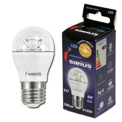 Лампа светодиодная LED 1-LS-1404 6w 4100K E27 G45 SIRIUS